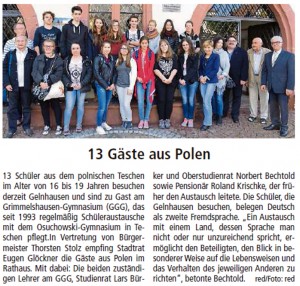 Gelnhäuser Tageblatt vom 9.10.2015